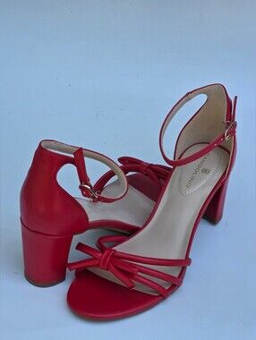 Bandolino Paisler3 Women's Sandals Size 6M Medium Red Bow Block Heel NIB
